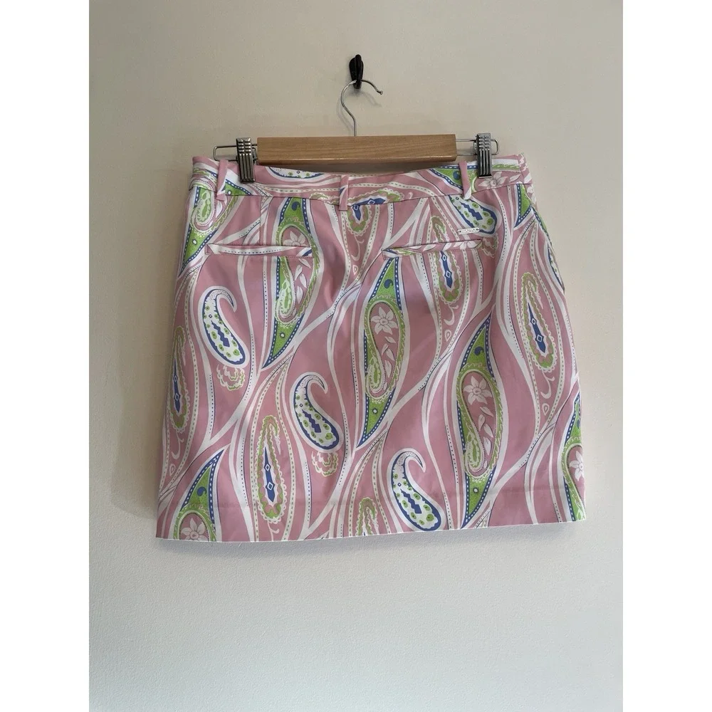 Ralph Lauren Polo Golf Skirt Skort Women Size 4 Pink Paisley Active Tennis Lined - Picture 2 of 7
